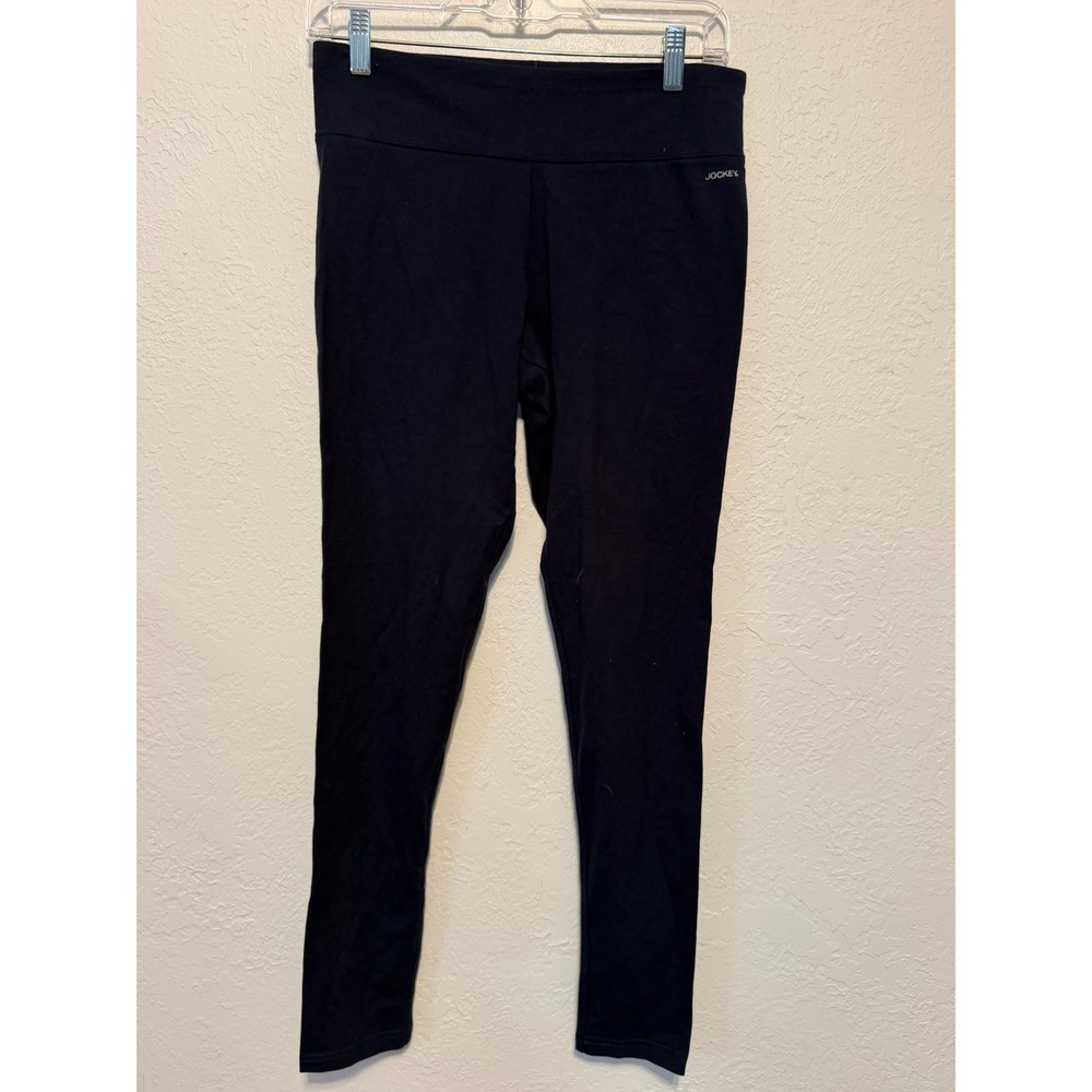 Jockey Womens Navy Blue Active Leggings Size Medium Cotton Spandex Tights